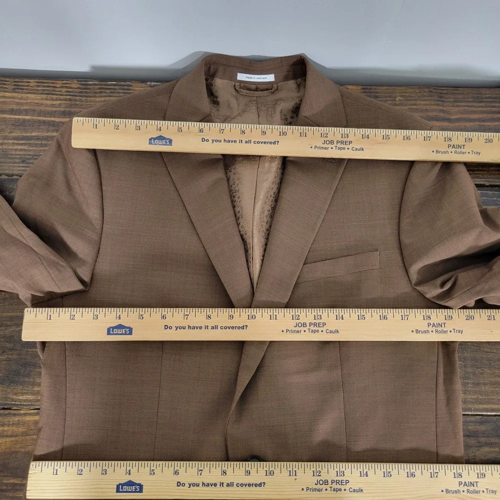 BAR III Men's Sport Coat Blazer Two Button Brown Wool Blend Size 40L NEW W/O TAG